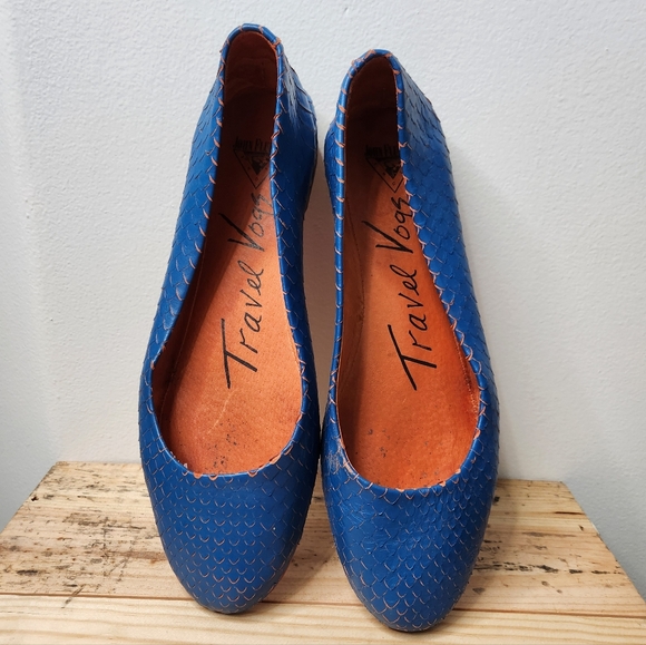 John Fluvoeg Travel Vogs Maui Blue Lightweight Tavel Flats Size 9.5 - Picture 7 of 13